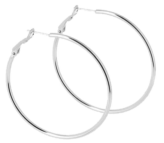ZAG Bijoux XL Große Creolen Rund Dünn 8 cm Edelstahl Silber