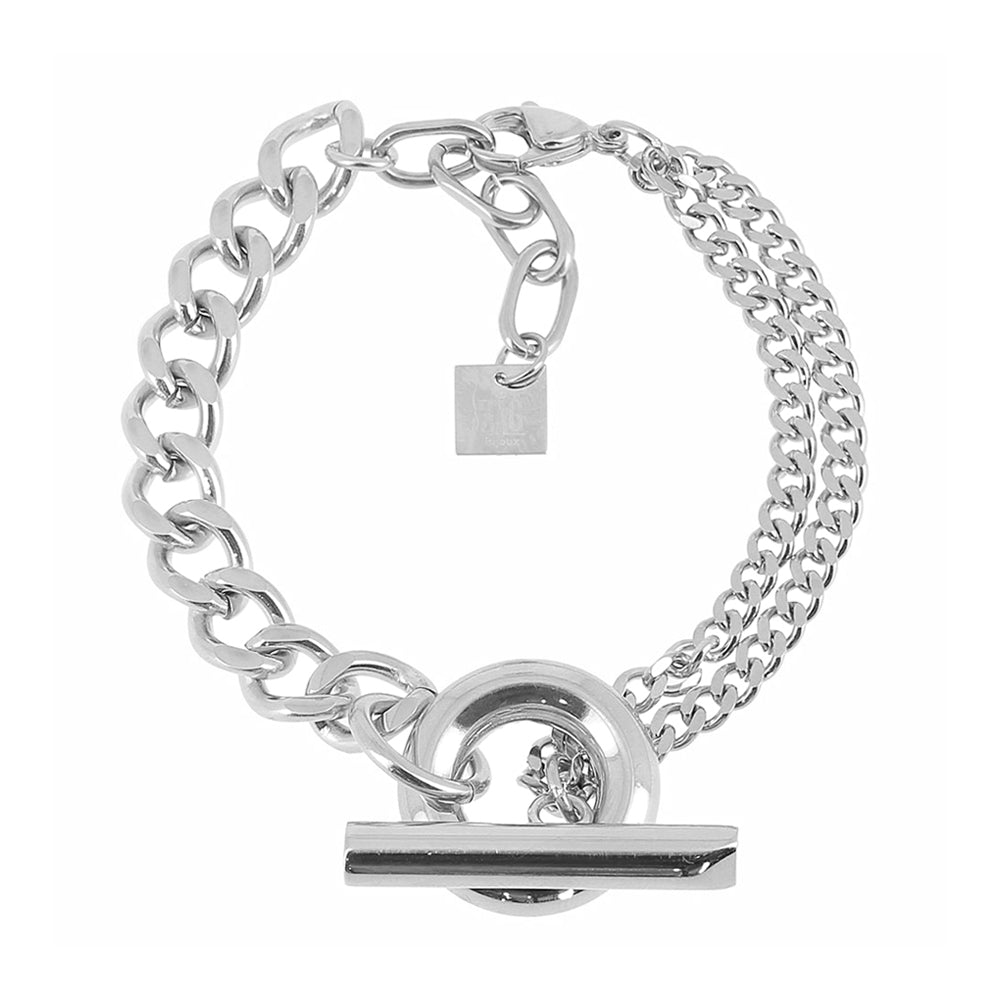 ZAG Bijoux Panzerarmband Zweireihig Hevea T-Bar Verschluss Edelstahl